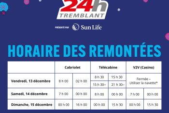 horaire remontées 24h tremblant 2024